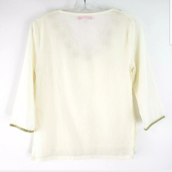 OndadeMar Girl's Cover-up Cream Gold Seashells XS - Picture 5 of 5